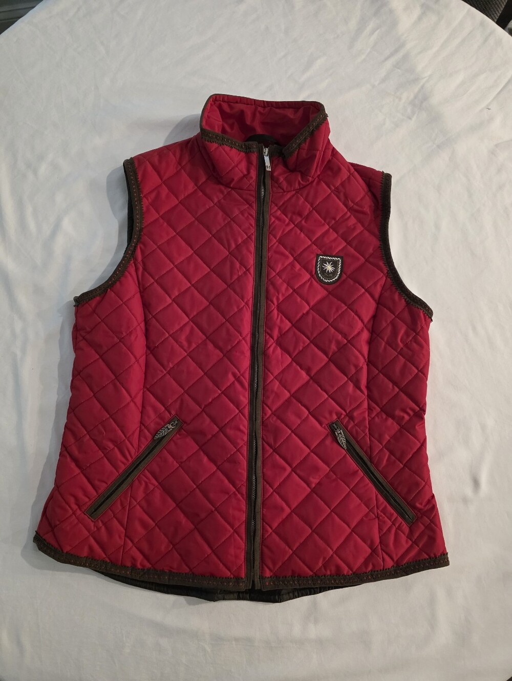 M Miller Nora Alpine Vest Red And Brown Size Mrdium